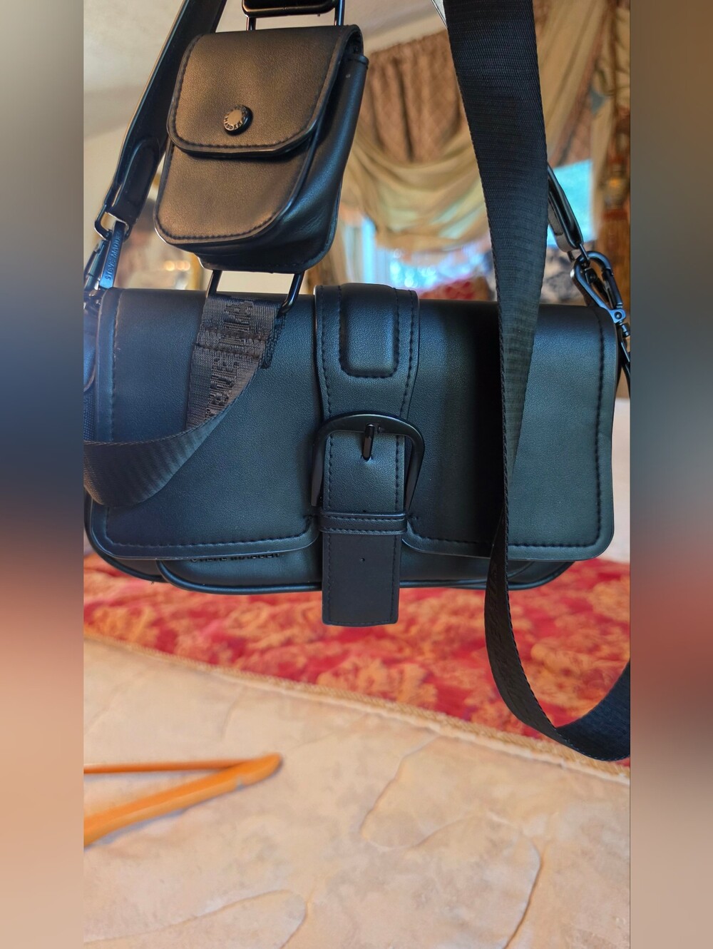 Steve Madden Black Leather Crossbody Bag - Picture 3 of 11